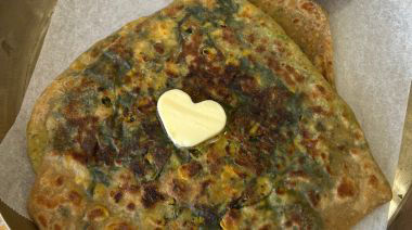 4-in-1 stuffed paratha with four fillings folded into quadrants 9